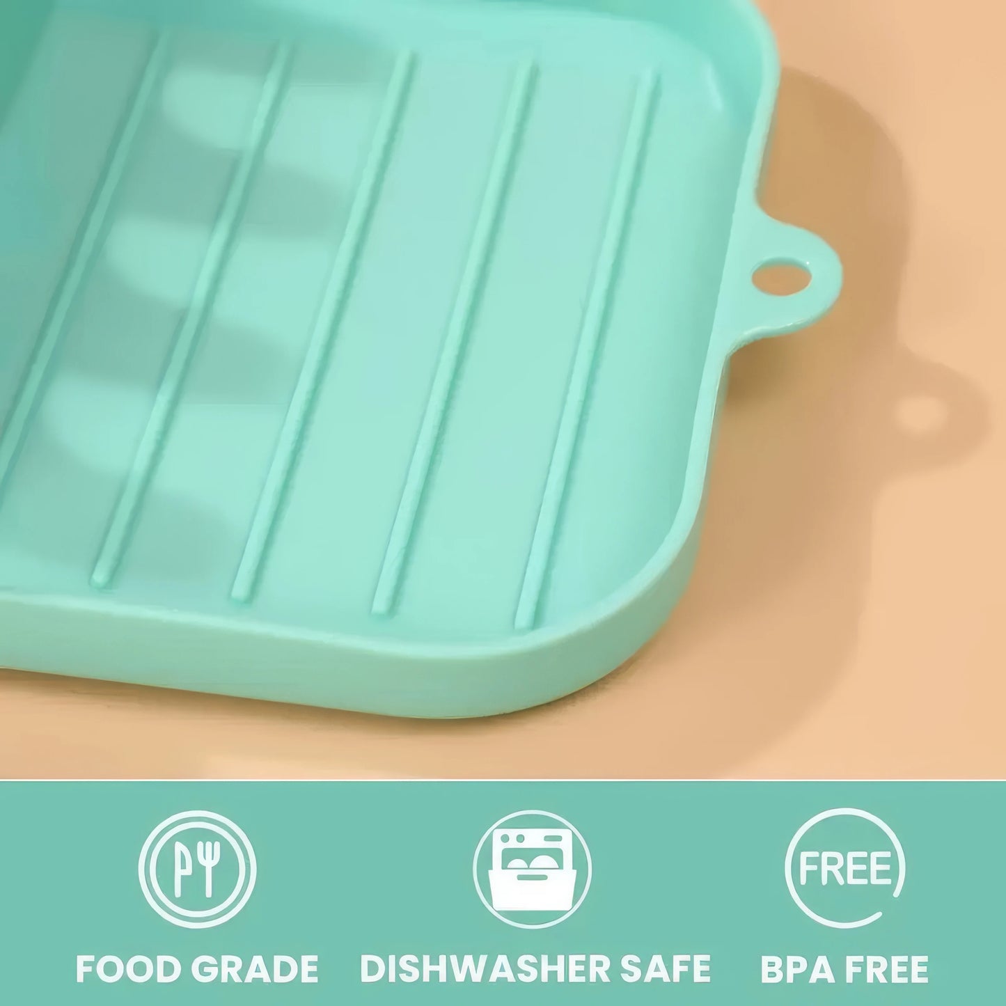 Green Cutlery Rack for Organized Kitchen Storage.