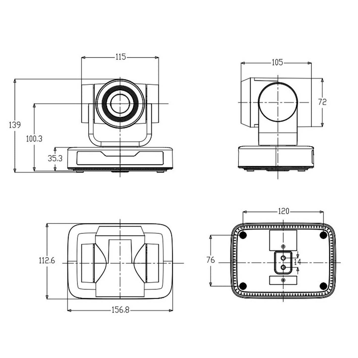 FEELWORLD USB10X PTZ Camera With Auto Zoom Recognition.