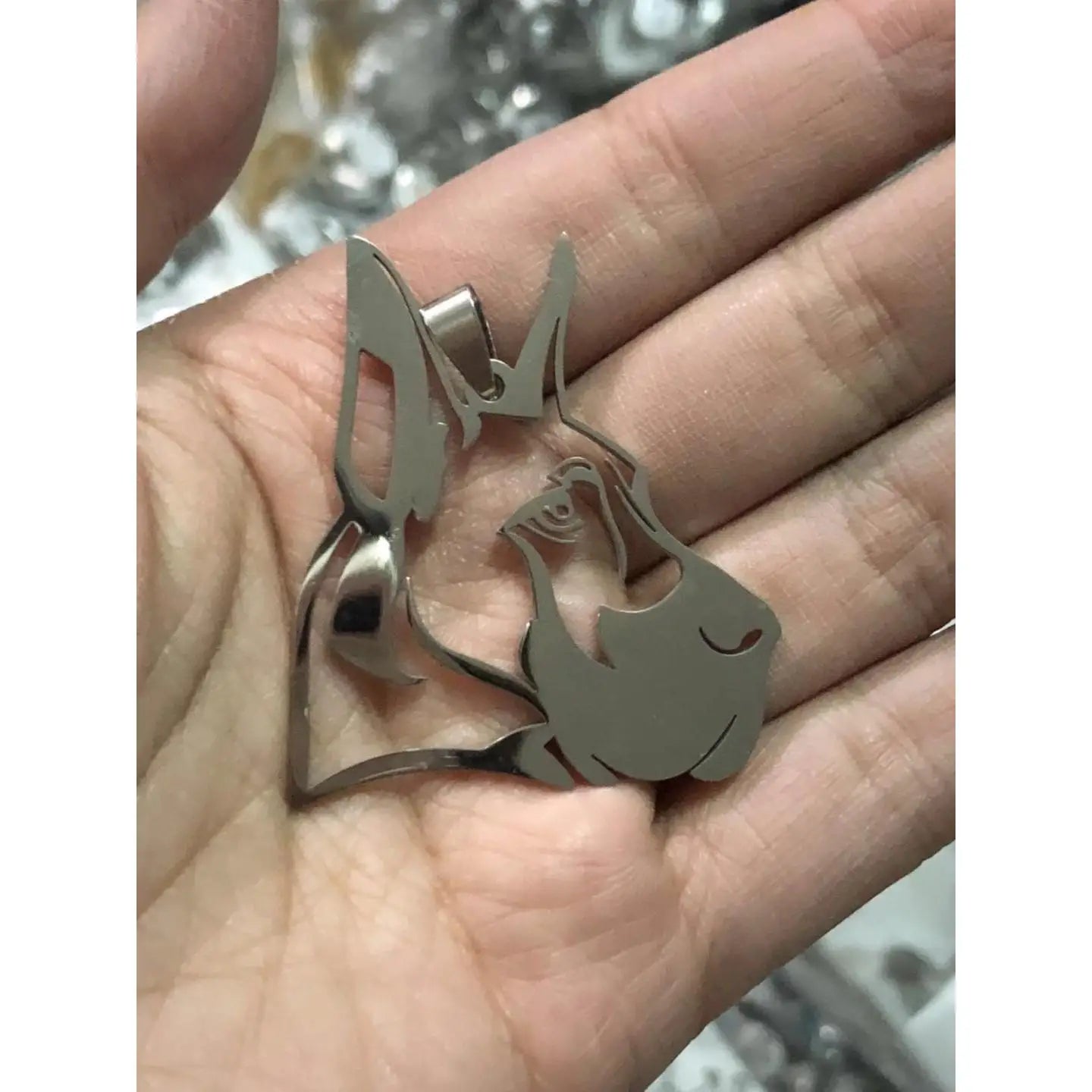 BIG Great Dane German Mastiff Dogue Allemand Heart Pendant Necklace Trendy Fashionable Accessory for Dog Lovers