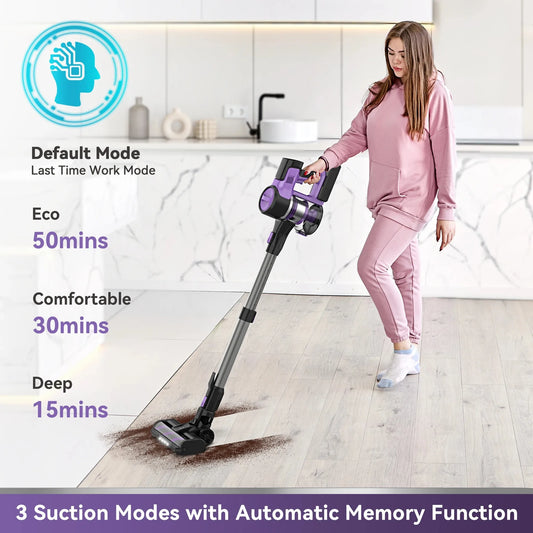 Powerful 45Kpa Cordless Vacuum With Long Runtime.