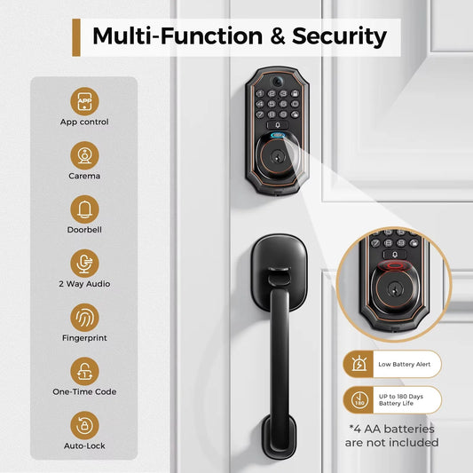 Secure Camera Smart Lock With Fingerprint Access.