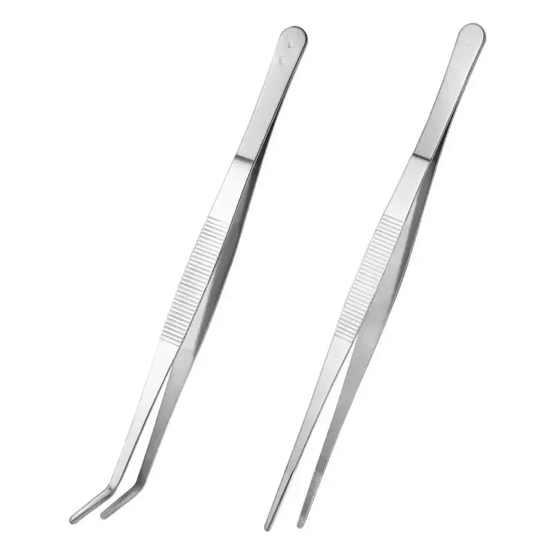 Stainless Multifuctional Steel Elbow Tweezers Aquarium Clip Long Tongs Medical Tweezers Forceps Pet Feeding Tools Non-slip