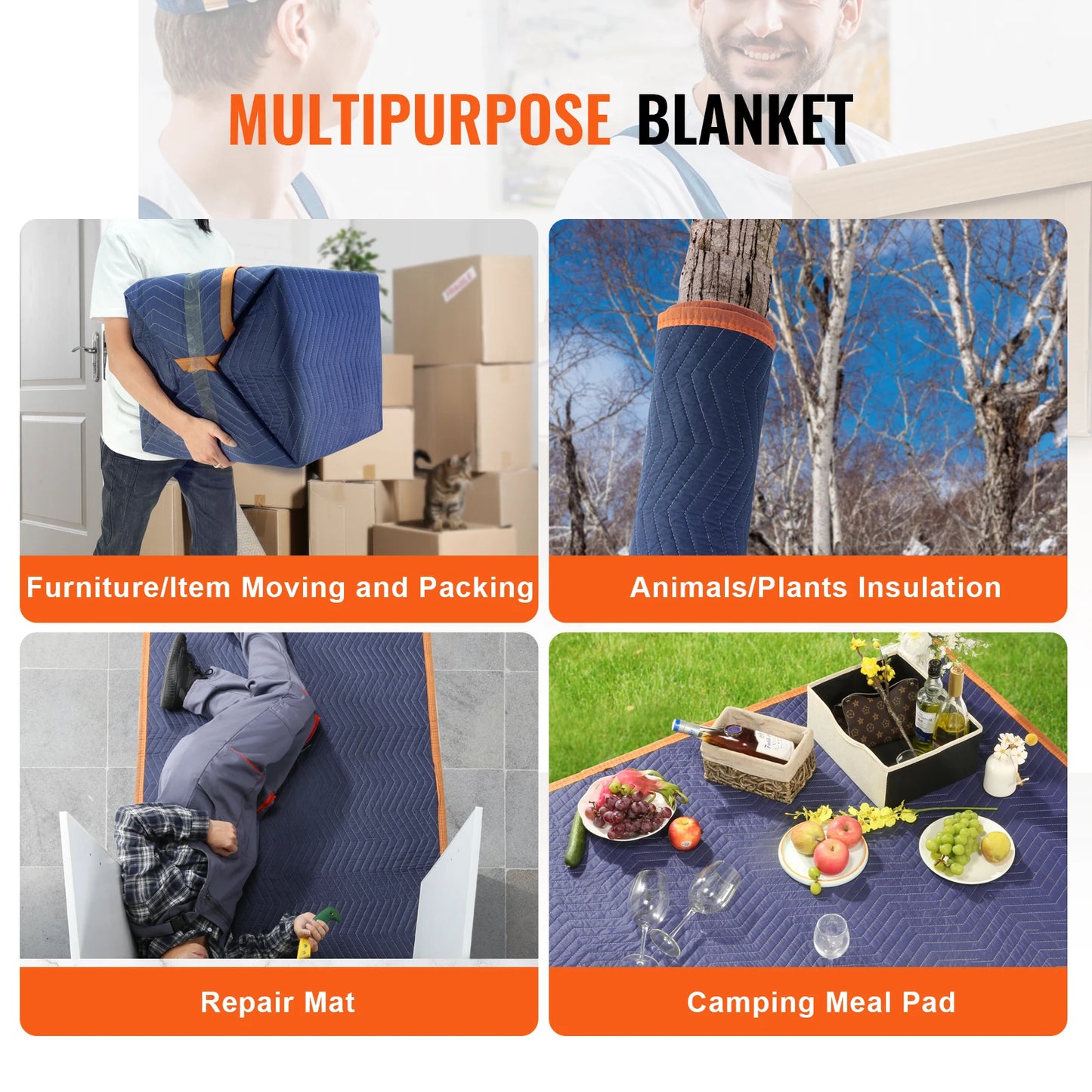 Heavy Duty Moving Blankets Protect Furniture And Appliances.