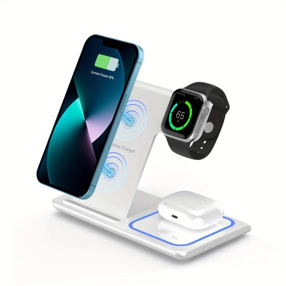 30W LED Fast Wireless Charger Stand For iPhone 15 14 13 12 11