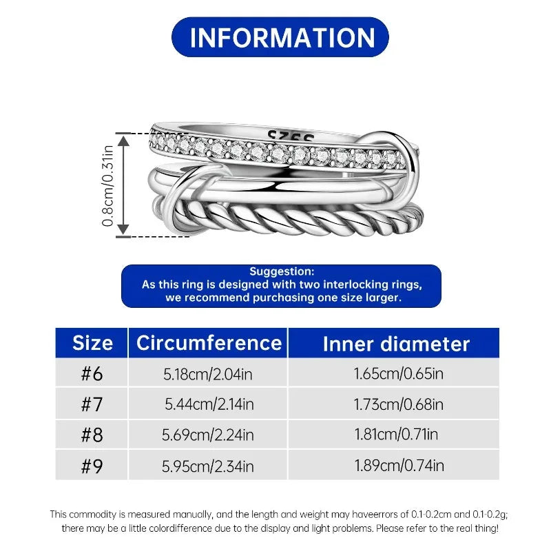 Closed Sterling Silver S925 Ring (Simple Design) – Original Women’s Jewelry for Finger