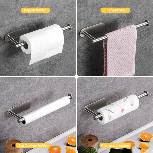 Adhesive Kitchen Paper Towel Holder And Bathroom Organizer.