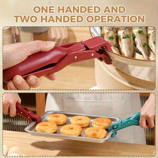 1/2Pcs Anti-Scald Hot Dish Gripper Clips, Non-Slip Kitchen Bowl Plate Holder Clamp for Air Fryer, Oven, Pans & Steamers