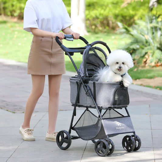 3‑In‑1 Pet Stroller With Removable Waterproof Carrier.