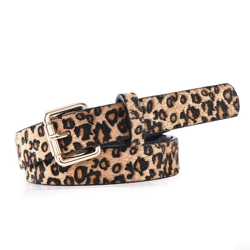 Hot Sale New Fashion Customized PU Leather Leopard Snake Print Slim Belt For Women