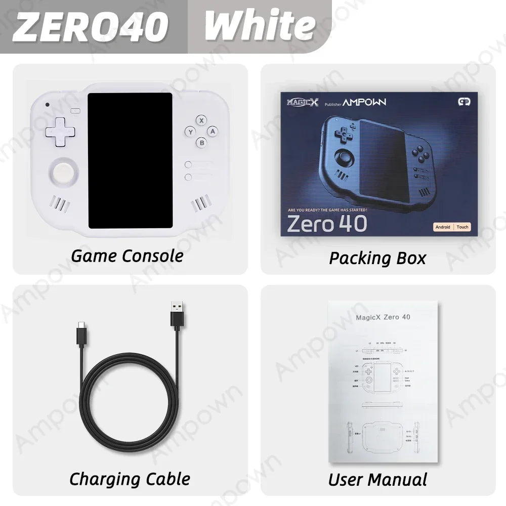 40 Handheld Game Console 4'' IPS Multi-touch Screen Android A133P Magicx Zero40 WiFi Support Vibration Motor for NDS