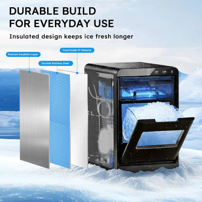 Nugget Ice Maker Produces Chewable Ice For Parties.