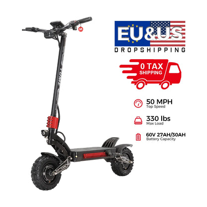 60V Raptor Road Dual Motor Electric Scooter 250W Brushless Motors 150kg Capacity 11 Inch Foldable Wheels Smart Digital