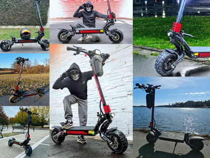 60V Raptor Road Dual Motor Electric Scooter 250W Brushless Motors 150kg Capacity 11 Inch Foldable Wheels Smart Digital