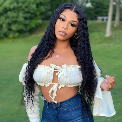 250% Density Glueless Deep Curly Wave Wig Ready To Wear 5x5 HD Lace Closure Wig Pre Cut No Glue 13x4 13x6 Human Hair Wigs Women