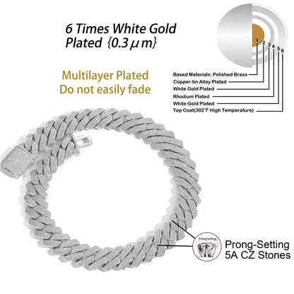 Iced‑out 20mm Cuban link chain for men.