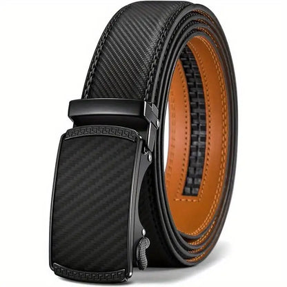 Men's Ratchet Slide Belt Dress with 1 3/8" Premium Leather and Easier Adjustable Automatic Buckle