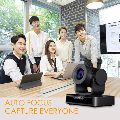 FEELWORLD USB10X PTZ Camera With Auto Zoom Recognition.