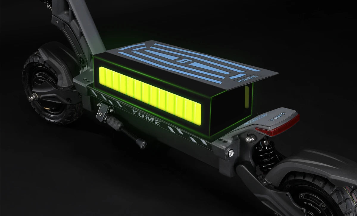 60v Hawk Dual Motor Electric Scooter 10 Inch Big Wheel 250W Lithium Battery Foldable Kick 70km Range Two-Wheel Vehicle