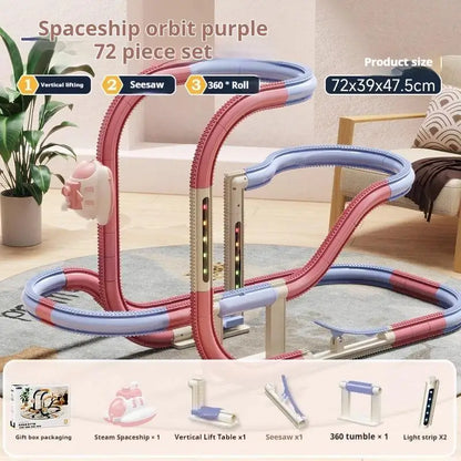 Blue Electric Orbital Spaceship Toy Unique Spacecraft Customization Fun for 4-6 Years Splicing Design Custom Project Toys