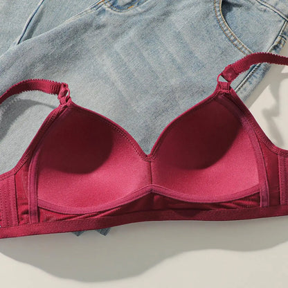 Women's Comfortable 1/2 Cup Push-Up Bralette Breathable Thin Wire-Free Plus Size Bra Set with Adjustable Hooks Closure