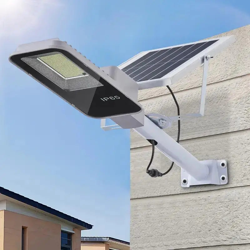 Solar-Powered LED Street Light IP65 6000mAh Rechargeable Battery 360 LED Panels Durable Aluminum Alloy Semi-Flush Outdoor Lamp