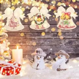 Unfinished Paintable Wooden Christmas Festival Decorations-Made China 20PCS/40PCS Blank Ornaments 5 Designs Xmas Tree Hanging