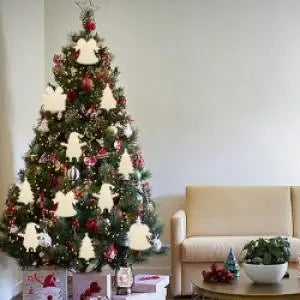 Unfinished Paintable Wooden Christmas Festival Decorations-Made China 20PCS/40PCS Blank Ornaments 5 Designs Xmas Tree Hanging