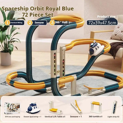 Blue Electric Orbital Spaceship Toy Unique Spacecraft Customization Fun for 4-6 Years Splicing Design Custom Project Toys