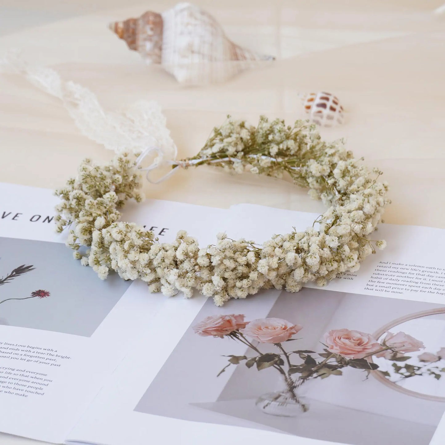 Baby Breath Bride Crown for Weddings Parties and Birthdays Daily Wear Dried Floral Headwear From China for Festive Occasions