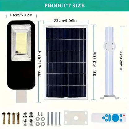 Solar-Powered LED Street Light IP65 6000mAh Rechargeable Battery 360 LED Panels Durable Aluminum Alloy Semi-Flush Outdoor Lamp
