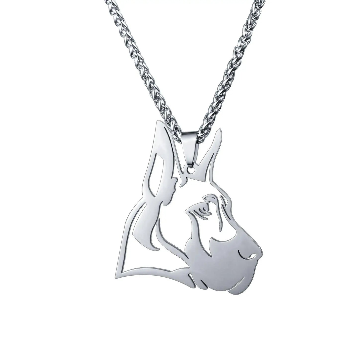 BIG Great Dane German Mastiff Dogue Allemand Heart Pendant Necklace Trendy Fashionable Accessory for Dog Lovers