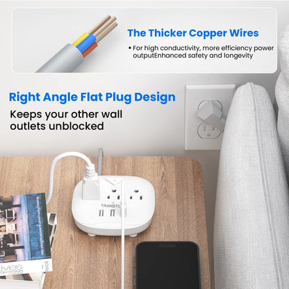 Power Strip With Switch And USB Quick Charge.