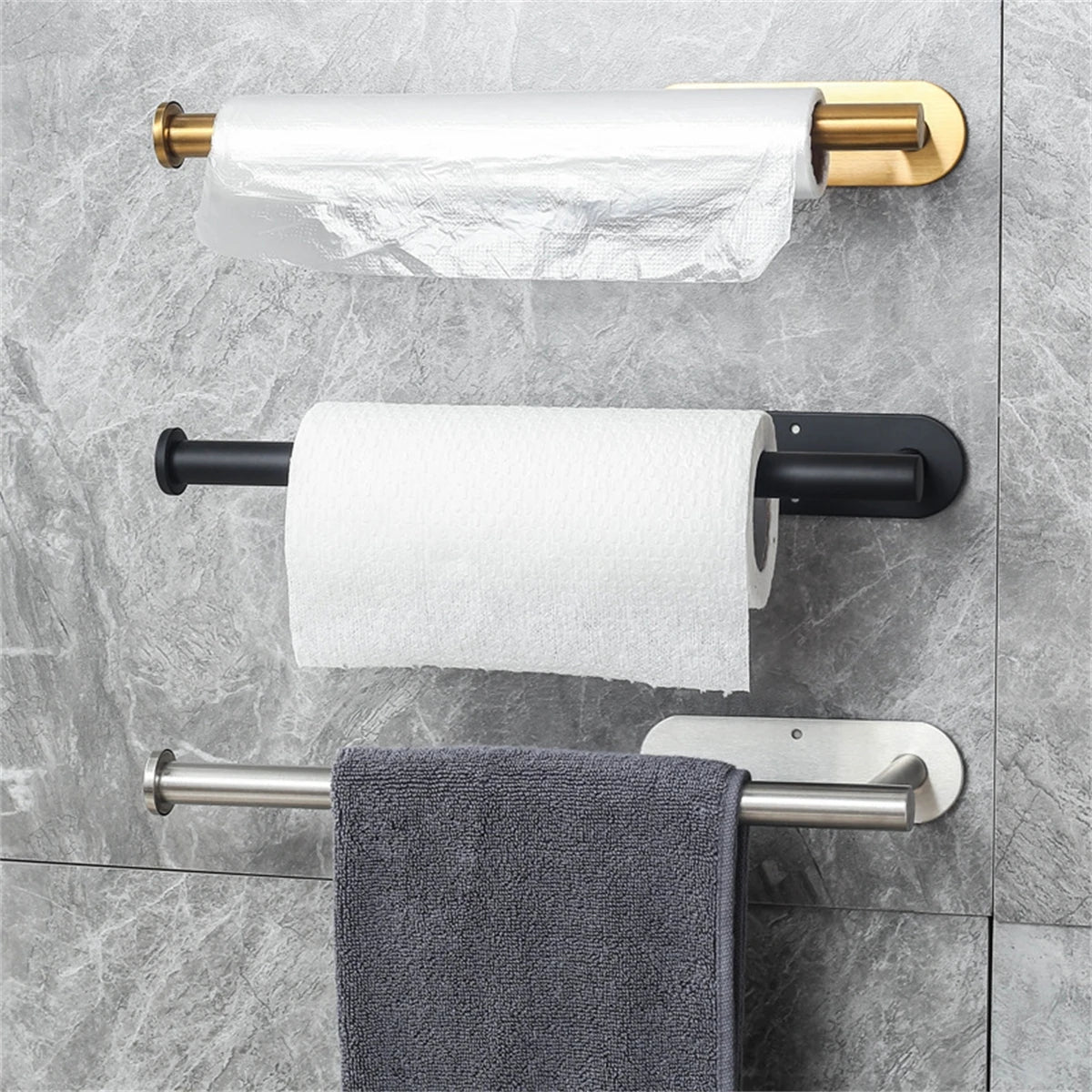 Adhesive Kitchen Paper Towel Holder And Bathroom Organizer.