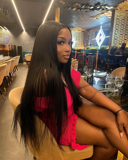  40 42 Inch Straight Human Hair Wigs 13x4 13X6 HD Lace Frontal Wig 300% Density Human Hair Remy Invisible Swiss Lace Wigs For Women