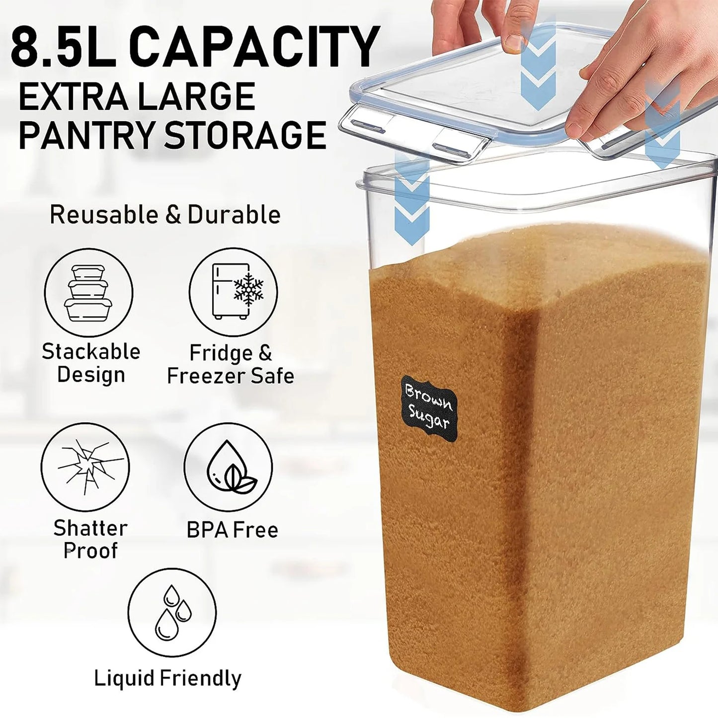 Large Airtight Pantry Containers For Bulk Storage.