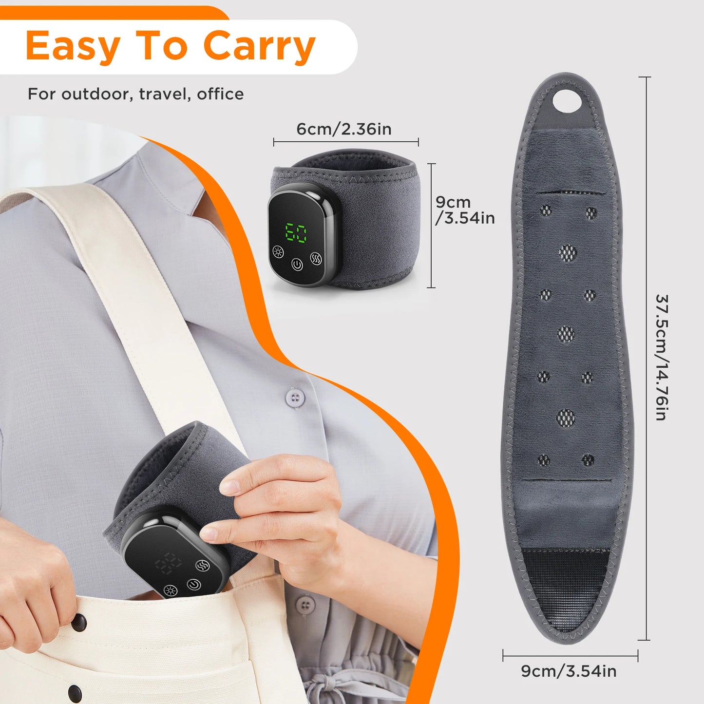 Heated Wrist & Foot Massager for Carpal Tunnel, Cordless Hand Wrist Brace with 5 Heat & 3 Vibration Modes, Arthritis Pain Relief