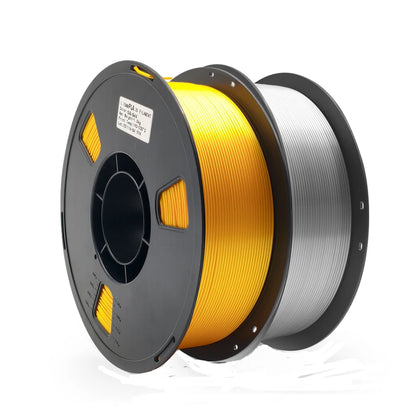 5KG Silk PLA Plastic Gold Sliver,3D Printer Filament 1.75mm 1KG/Spool Smooth Silky Consumable Fits for Most FDM 3D Printers