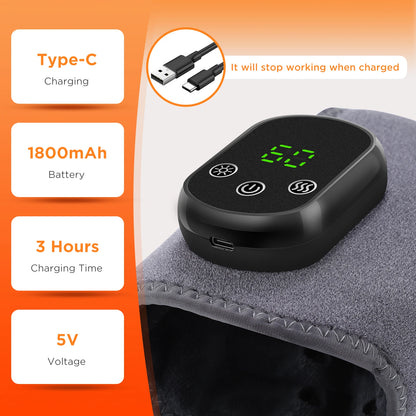 Heated Wrist & Foot Massager for Carpal Tunnel, Cordless Hand Wrist Brace with 5 Heat & 3 Vibration Modes, Arthritis Pain Relief