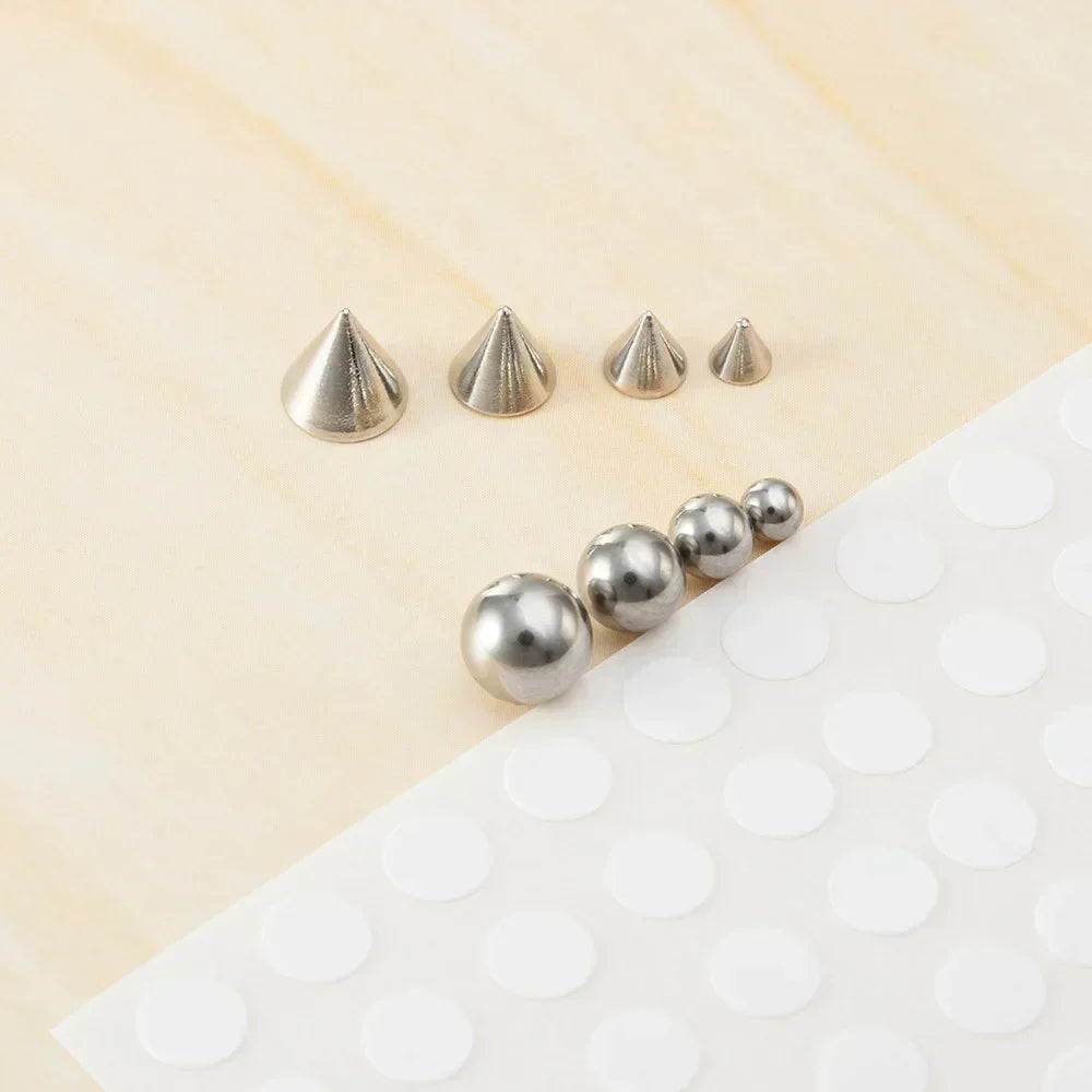 58pcs Non Piercing Lip Nails Sticker Self-adhesive Waterproof Reusable Fake Lip Nail Eyebrow Nose Ring Body Belly Button Jewelry