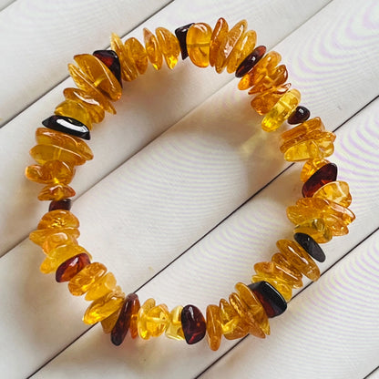 Natural Amber Bracelet Women Healing Gemstone Fine Jewelry Genuine Baltic Ambers Tumbled Stone Bracelets Raw Stones Bangles