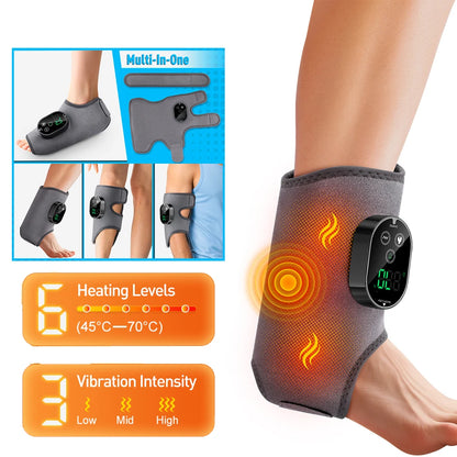 Heated Wrist & Foot Massager for Carpal Tunnel, Cordless Hand Wrist Brace with 5 Heat & 3 Vibration Modes, Arthritis Pain Relief