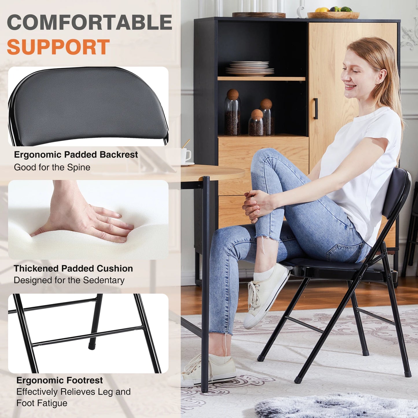 JHK leather folding chairs