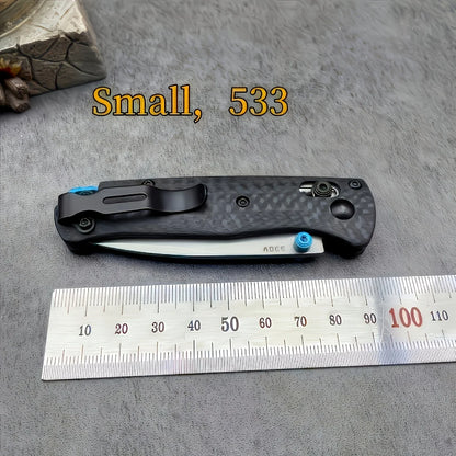 BM 535-3 533-3 Axis Folding Knife Carbon Fiber Handle Outdoor Camping Pocket EDC Tool Portable Pocket Clip