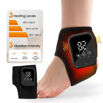 Heated Wrist & Foot Massager for Carpal Tunnel, Cordless Hand Wrist Brace with 5 Heat & 3 Vibration Modes, Arthritis Pain Relief