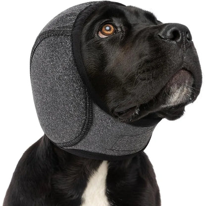 Calming dog ear‑muff hood for noise protection