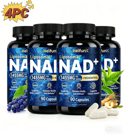 Supplement 1450mg NAD Resveratrol Supplement for Women and Men NAD+ Support Cellular Health Anti Aging 90 Count