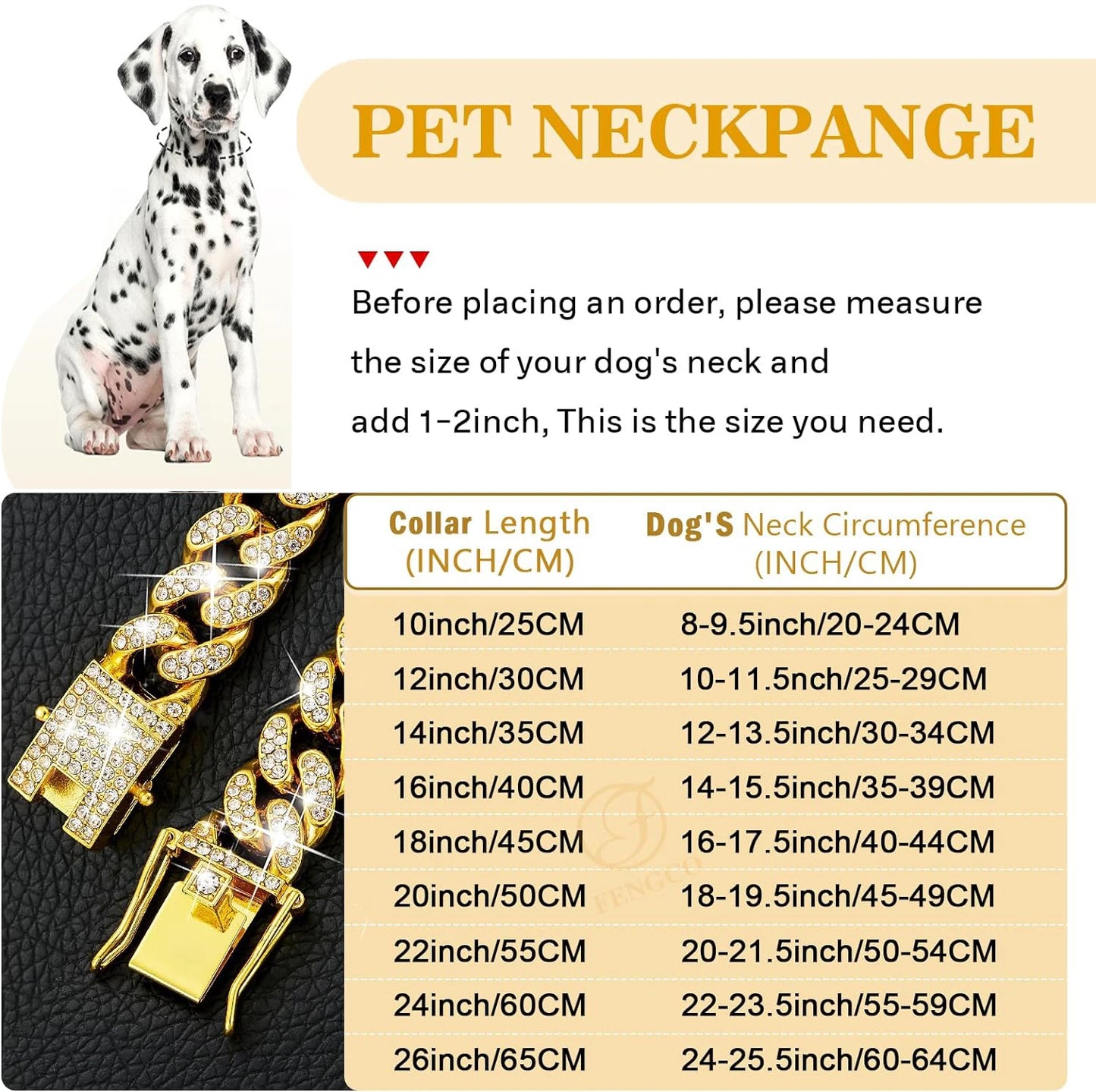 Dog Chain Collar Luxury Gold Pet Metal Chain Collar For Small Medium Large Dogs Cats Pet Jewelry Necklace Accessory
