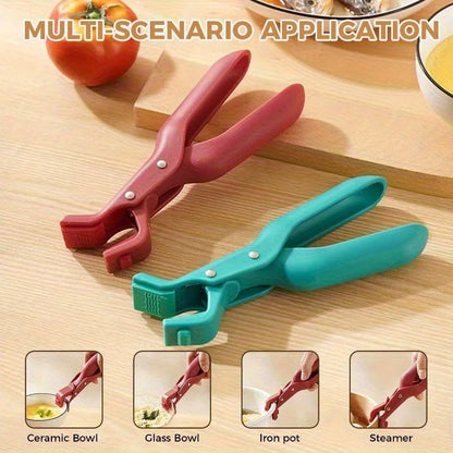 1/2Pcs Anti-Scald Hot Dish Gripper Clips, Non-Slip Kitchen Bowl Plate Holder Clamp for Air Fryer, Oven, Pans & Steamers