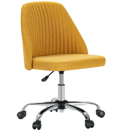 JHK Armless Small Desk Office Chair Cute Vanity Swivel Chair