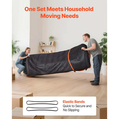 SucceBuy Moving Blanket 6/12Pcs Packing Blankets with Cotton Filling Nonwoven Fabric Padded Moving Blanket for Shipping Wrapping
